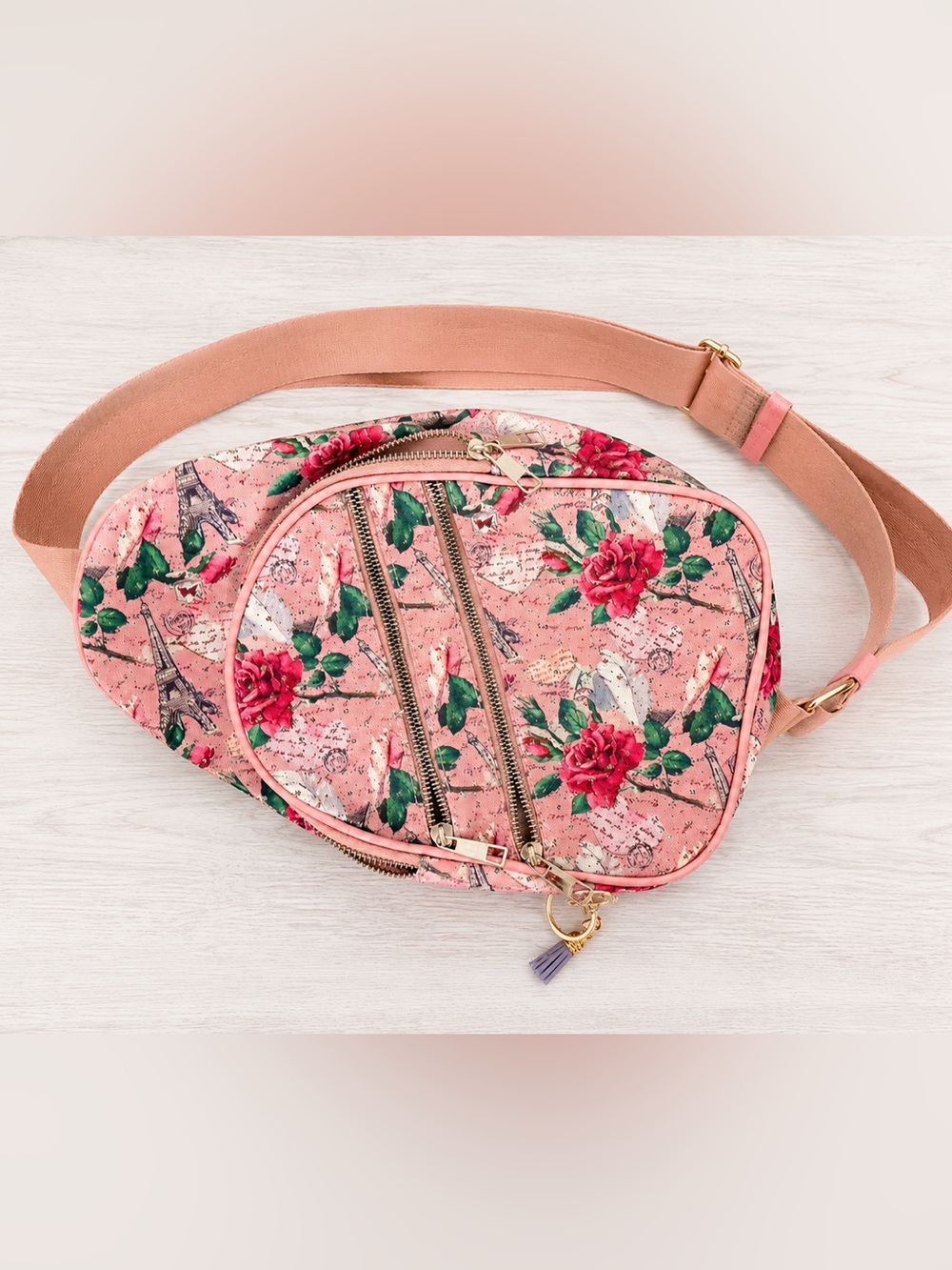 Floral Pink Crossbody Belt Bag